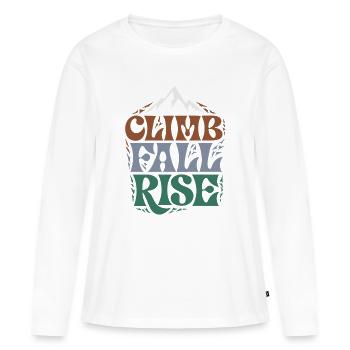 Dawn Mountain und Laub - Frauen Premium Bio Langarmshirt - Weiß - Vorne - Julia (174cm)