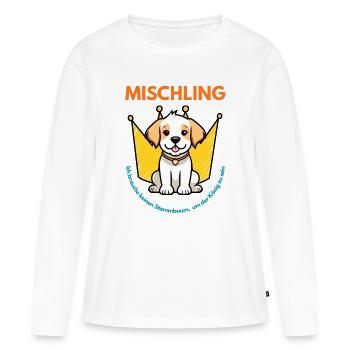 Mischling Design 5 - Frauen Premium Bio Langarmshirt - Weiß - Vorne - Julia (174cm)
