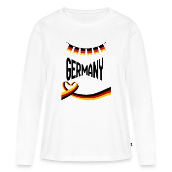 T_ShirtGEMANY - T-shirt manches longues Premium bio Femme - blanc - Devant - Julia (174cm)