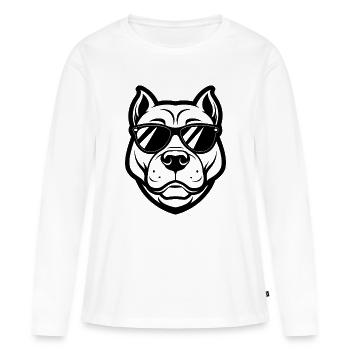 Lunettes de soleil Pitbull - T-shirt manches longues Premium bio Femme - blanc - Devant - Julia (174cm)