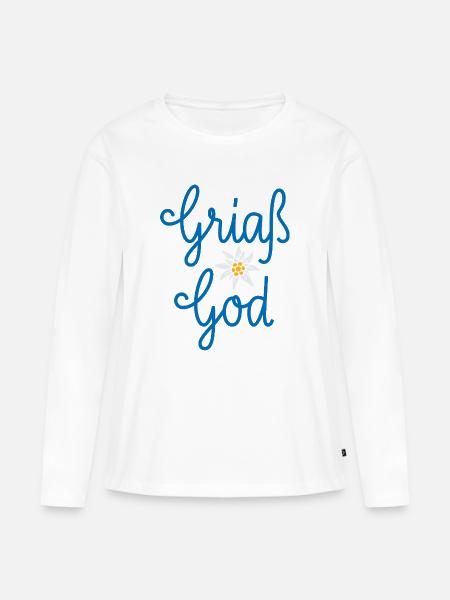 Griaß God - Frauen Premium Bio Langarmshirt - Weiß