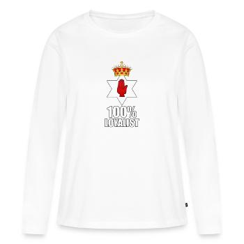 100 % - Women's Premium Organic Long Sleeve Shirt - white - Front - Julia (174cm)
