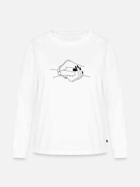 Hand in Hand - ein Leben lang - Hands - Love - Frauen Premium Bio Langarmshirt - Weiß