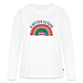 Play-Doh Regenbogen Aus Knete Eine Bessere Zukunft - Frauen Premium Bio Langarmshirt - Weiß - Vorne - Julia (174cm)