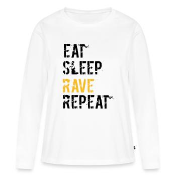 Rave et répète - T-shirt manches longues Premium bio Femme - blanc - Devant - Julia (174cm)