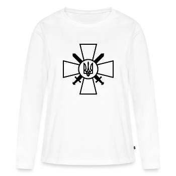 Ukraine - Frauen Premium Bio Langarmshirt - Weiß - Vorne - Julia (174cm)