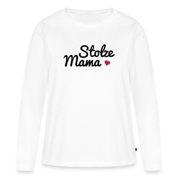 Stolze Mama - Frauen Premium Bio Langarmshirt - Weiß - Vorne - Julia (174cm)