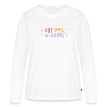 Hot Girl Wedding – Bachelor Party Trend Design - Women's Premium Organic Long Sleeve Shirt - white - Front - Julia (174cm)