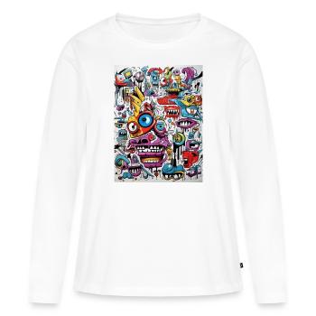 gnu grafitti abstract - Frauen Premium Bio Langarmshirt - Weiß - Vorne - Julia (174cm)