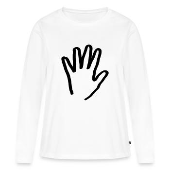 main - T-shirt manches longues Premium bio Femme - blanc - Devant - Julia (174cm)