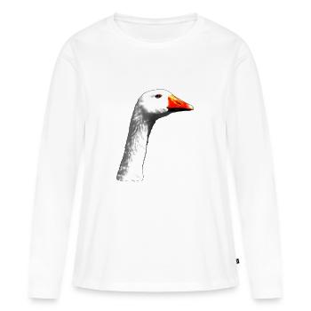 Gans - Frauen Premium Bio Langarmshirt - Weiß - Vorne - Julia (174cm)