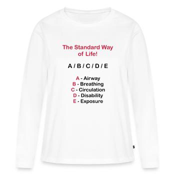 Rettungsdienst ABC Schema - Frauen Premium Bio Langarmshirt - Weiß - Vorne - Julia (174cm)