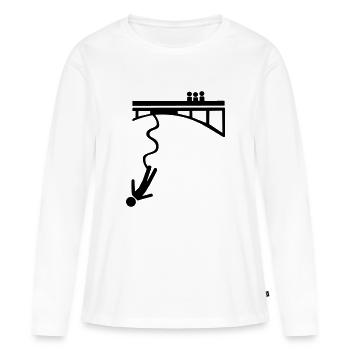 Bungee jumping - T-shirt manches longues Premium bio Femme - blanc - Devant - Julia (174cm)