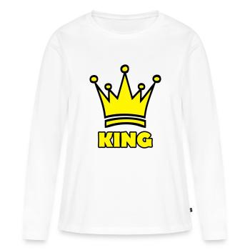 king - T-shirt manches longues Premium bio Femme - blanc - Devant - Julia (174cm)