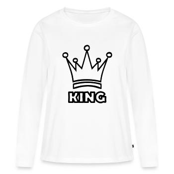 king - T-shirt manches longues Premium bio Femme - blanc - Devant - Julia (174cm)