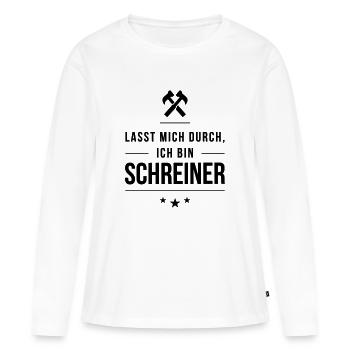 Ich bin Schreiner - Frauen Premium Bio Langarmshirt - Weiß - Vorne - Julia (174cm)