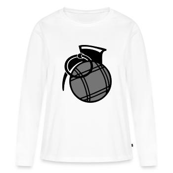 Petanque Ball Granate - Frauen Premium Bio Langarmshirt - Weiß - Vorne - Julia (174cm)