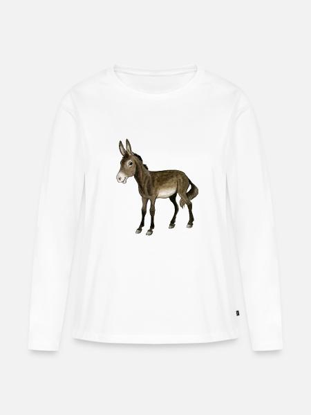 Esel - Frauen Premium Bio Langarmshirt - Weiß