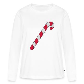 Zuckerstange - Frauen Premium Bio Langarmshirt - Weiß - Vorne - Julia (174cm)