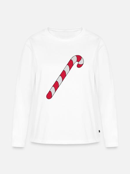 Zuckerstange - Frauen Premium Bio Langarmshirt - Weiß