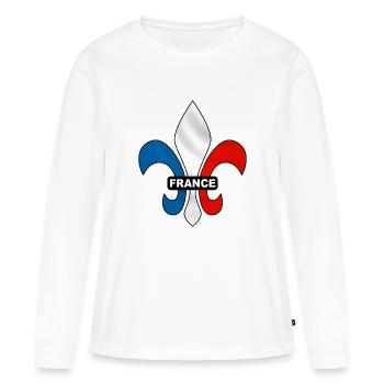 france - fleur de lys - T-shirt manches longues Premium bio Femme - blanc - Devant - Julia (174cm)