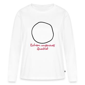 Extrem ungenaues Quadrat - Frauen Premium Bio Langarmshirt - Weiß - Vorne - Julia (174cm)