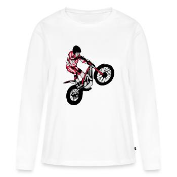 Trial Racing - T-shirt manches longues Premium bio Femme - blanc - Devant - Julia (174cm)