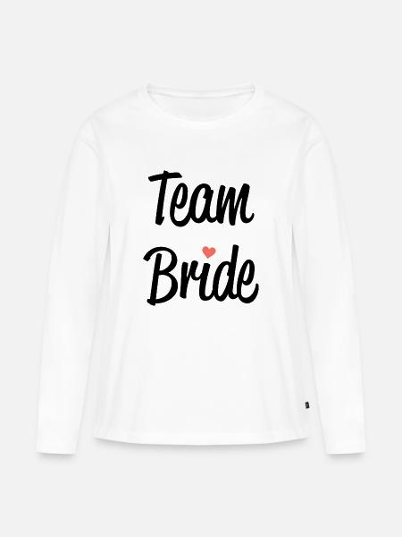 Team Bride - Frauen Premium Bio Langarmshirt - Weiß