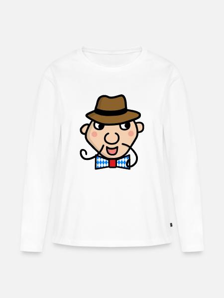 Bayer mit Fliege - Frauen Premium Bio Langarmshirt - Weiß