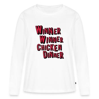 winner winner chicken dinner - Frauen Premium Bio Langarmshirt - Weiß - Vorne - Julia (174cm)