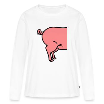 arsch hintern hinten hinterseite halbes schwein se - Frauen Premium Bio Langarmshirt - Weiß - Vorne - Julia (174cm)
