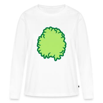 Petit buisson BD - T-shirt manches longues Premium bio Femme - blanc - Devant - Julia (174cm)