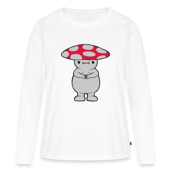 Champignon sucré épais - T-shirt manches longues Premium bio Femme - blanc - Devant - Julia (174cm)