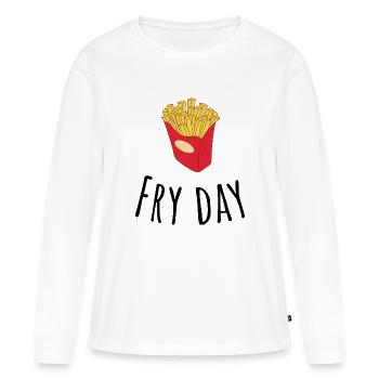 Fry day - T-shirt manches longues Premium bio Femme - blanc - Devant - Julia (174cm)