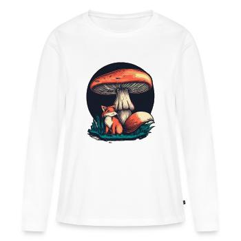 CHAMPIGNON ET RENARD - T-shirt manches longues Premium bio Femme - blanc - Devant - Julia (174cm)