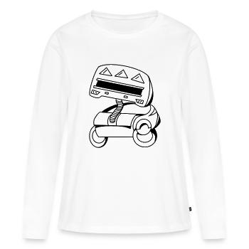 Robot satellite - T-shirt manches longues Premium bio Femme - blanc - Devant - Julia (174cm)