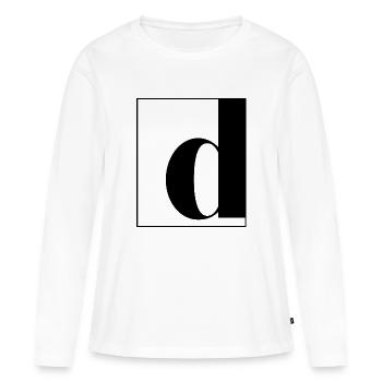 Lettre alphabet d - T-shirt manches longues Premium bio Femme - blanc - Devant - Julia (174cm)