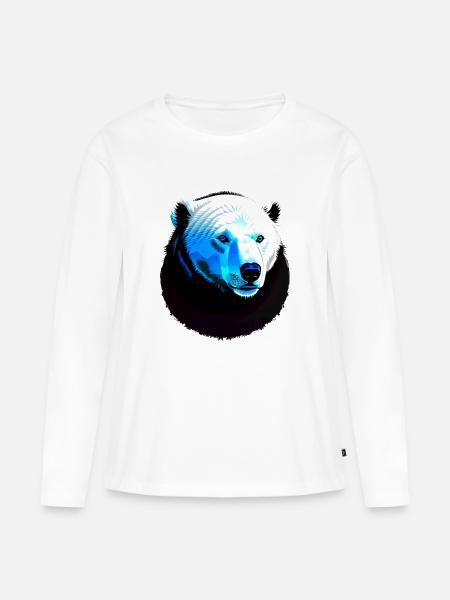 Eisbär Majestät Illustration - Frauen Premium Bio Langarmshirt - Weiß