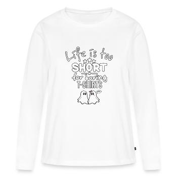 T-shirts avec des phrases amusantes - Fantasmitas 04 - T-shirt manches longues Premium bio Femme - blanc - Devant - Julia (174cm)