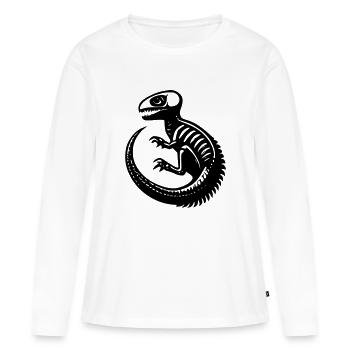 Dinosaurier-Fossil - Frauen Premium Bio Langarmshirt - Weiß - Vorne - Julia (174cm)