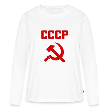 Soviet - Marteau et faucille Union soviétique - Communiste - T-shirt manches longues Premium bio Femme - blanc - Devant - Julia (174cm)