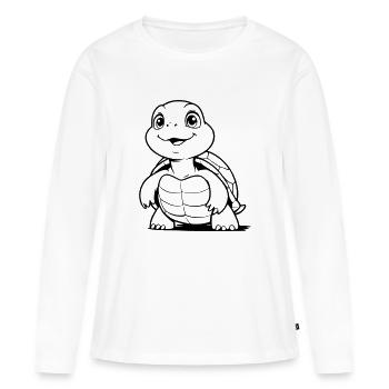 Niedliche Schildkroete als Vektorgrafik - Frauen Premium Bio Langarmshirt - Weiß - Vorne - Julia (174cm)