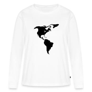 Amérique - T-shirt manches longues Premium bio Femme - blanc - Devant - Julia (174cm)