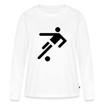 Football Symbol - T-shirt manches longues Premium bio Femme - blanc - Devant - Julia (174cm)