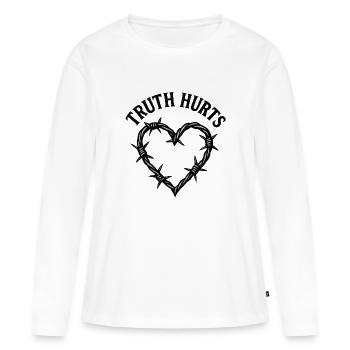 LA VÉRITÉ FAIT MAL - T-shirt manches longues Premium bio Femme - blanc - Devant - Julia (174cm)