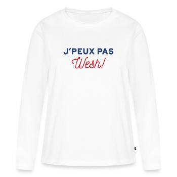 J'peux pas wesh - T-shirt manches longues Premium bio Femme - blanc - Devant - Julia (174cm)