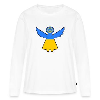 Ukraine - T-shirt manches longues Premium bio Femme - blanc - Devant - Julia (174cm)