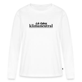 Je conduis un climat neutre - vélo durable - T-shirt manches longues Premium bio Femme - blanc - Devant - Julia (174cm)