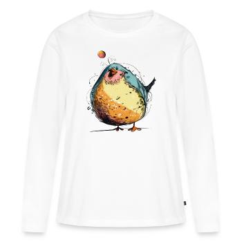 Gros oiseau gras - T-shirt manches longues Premium bio Femme - blanc - Devant - Julia (174cm)