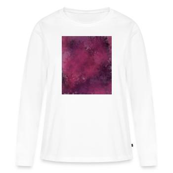Trippy maigre jungle brouillard violet - T-shirt manches longues Premium bio Femme - blanc - Devant - Julia (174cm)